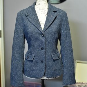 L.L. Bean Herringbone Tweed Wool Blend Blazer/Jacket